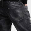 Black Fog Wash Slim Twist Jeans
