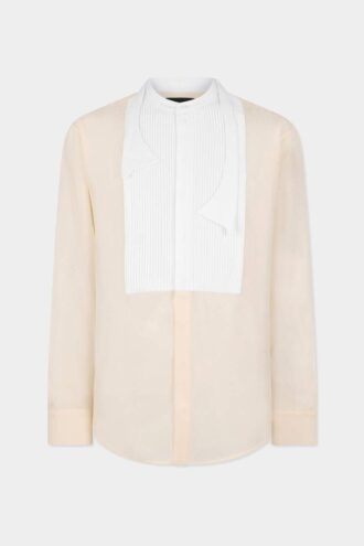 Bowtie Dropped Shoulder Silk Shirt