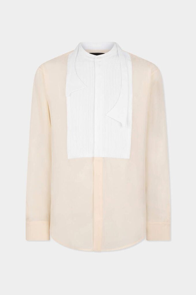 Bowtie Dropped Shoulder Silk Shirt