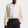 Bowtie Dropped Shoulder Silk Shirt