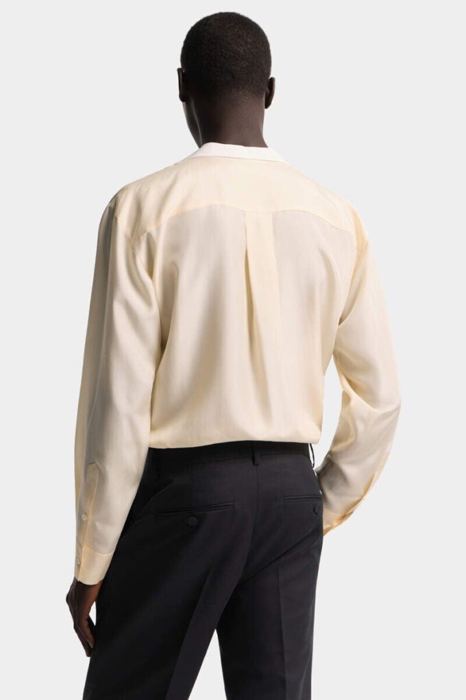 Bowtie Dropped Shoulder Silk Shirt