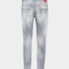 Brushed Grey Wash Skater Jeans