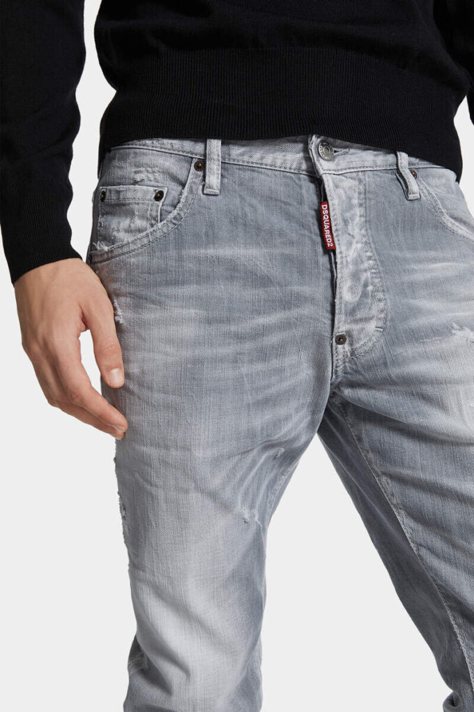 Brushed Grey Wash Skater Jeans