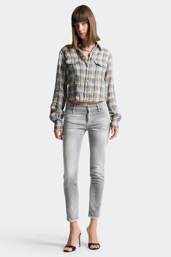 Brushed Grey Wash Skinny Jeans