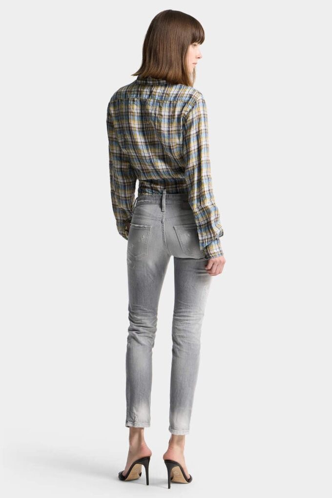 Brushed Grey Wash Skinny Jeans