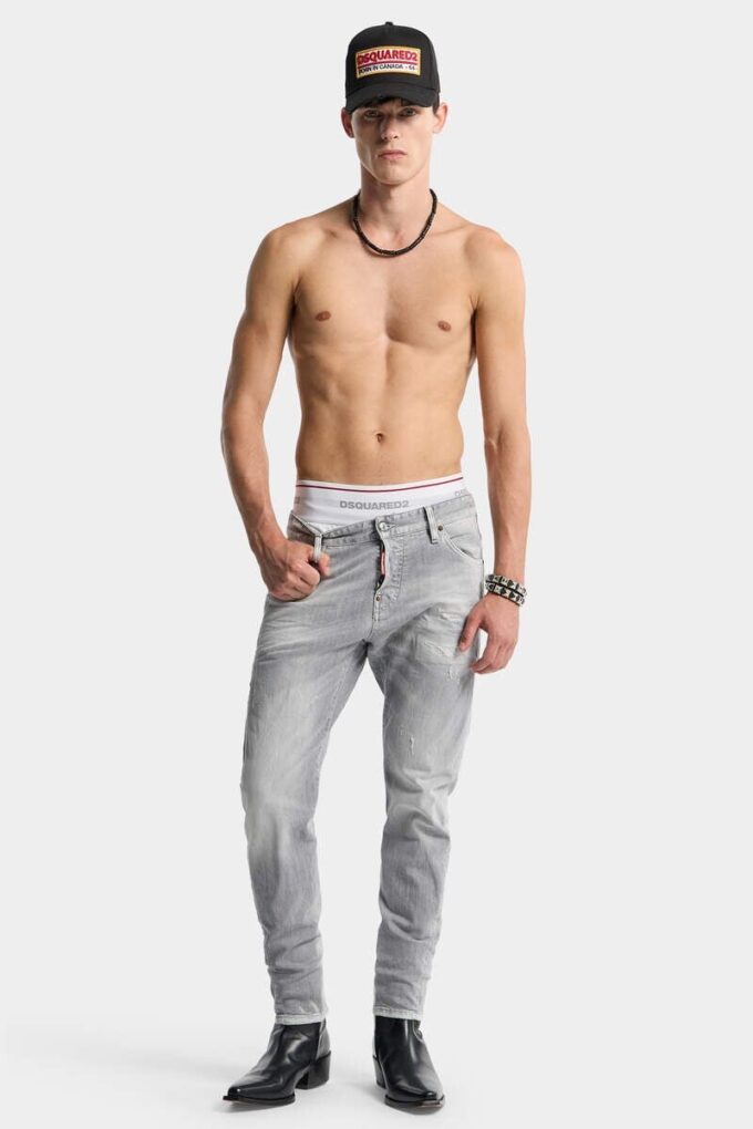 Brushed Grey Wash Slim Twist Jeans