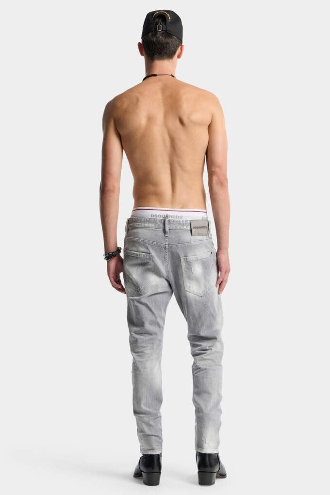 Brushed Grey Wash Slim Twist Jeans