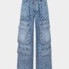 D2 Monogram Light Wash Cargo Jeans