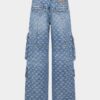 D2 Monogram Light Wash Cargo Jeans