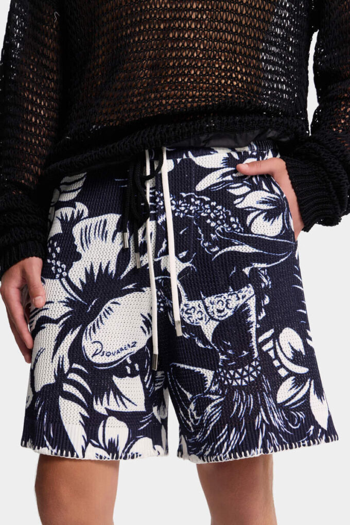 Dancing Flowers Knit Shorts