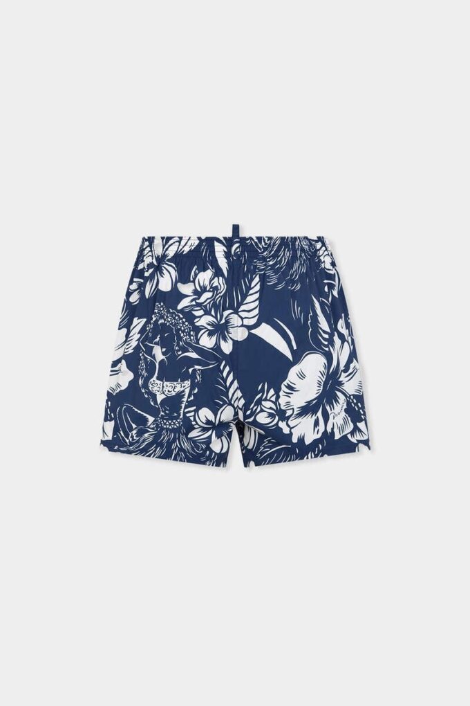 Dancing Flowers Midi Swim Boxer