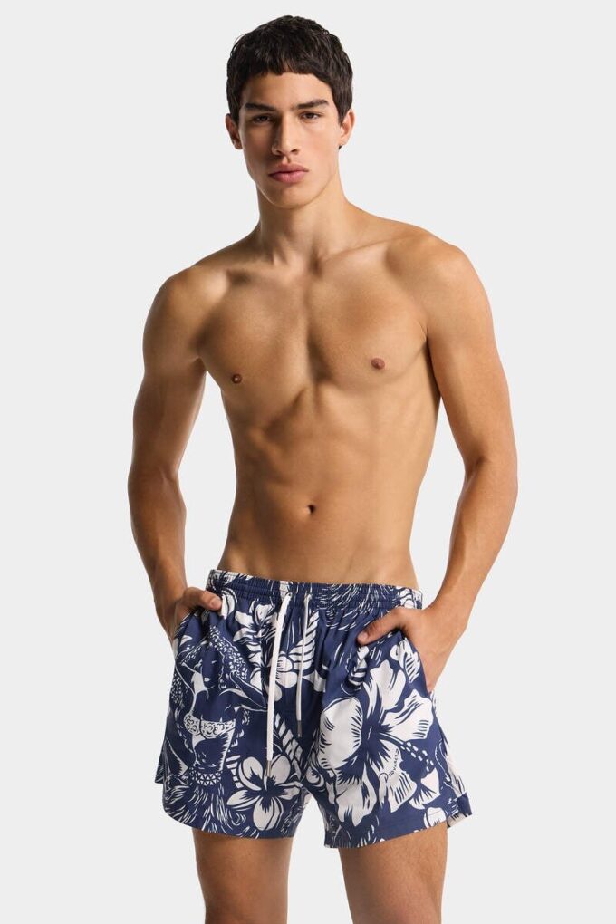 Dancing Flowers Midi Swim Boxer