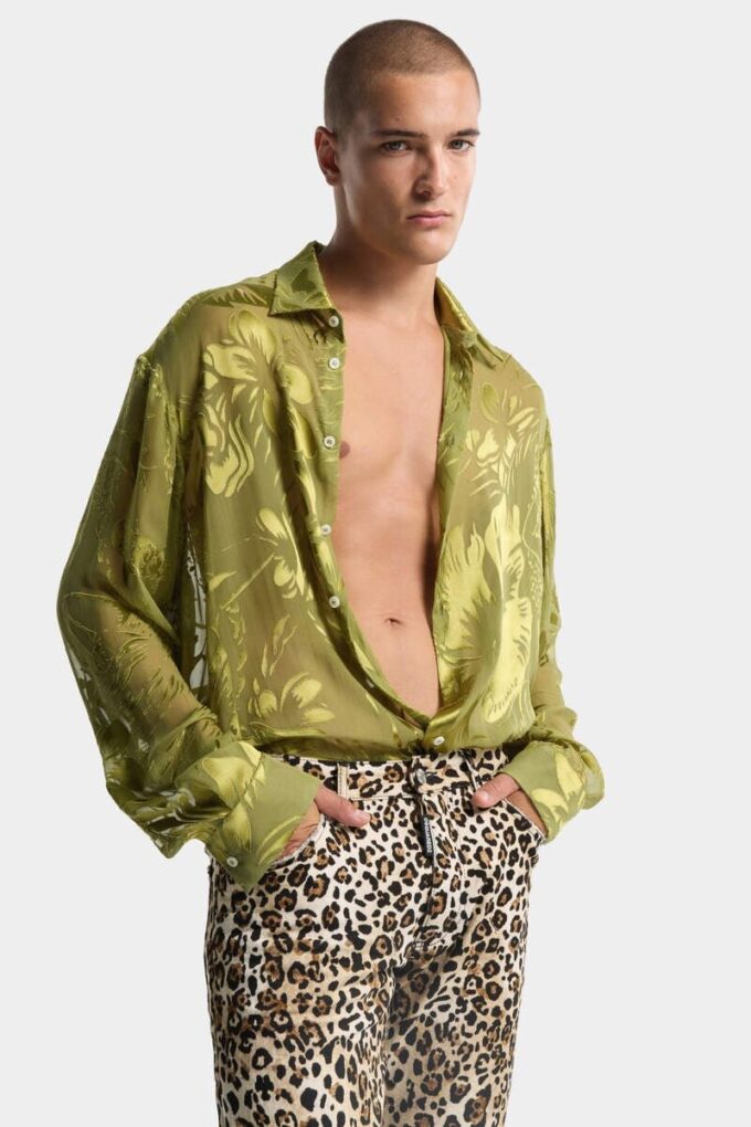 Dancing Flowers Sheer Shirt