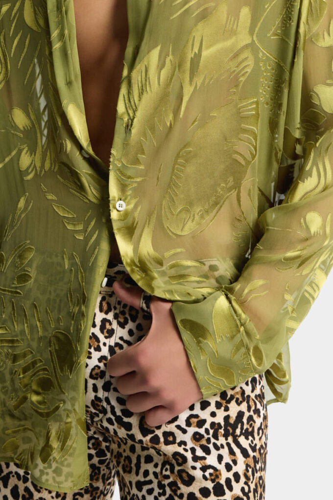 Dancing Flowers Sheer Shirt