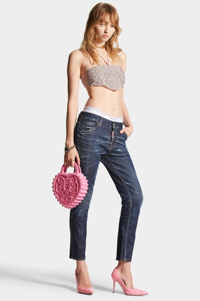 Dark Clean Wash Cool Girl Jeans