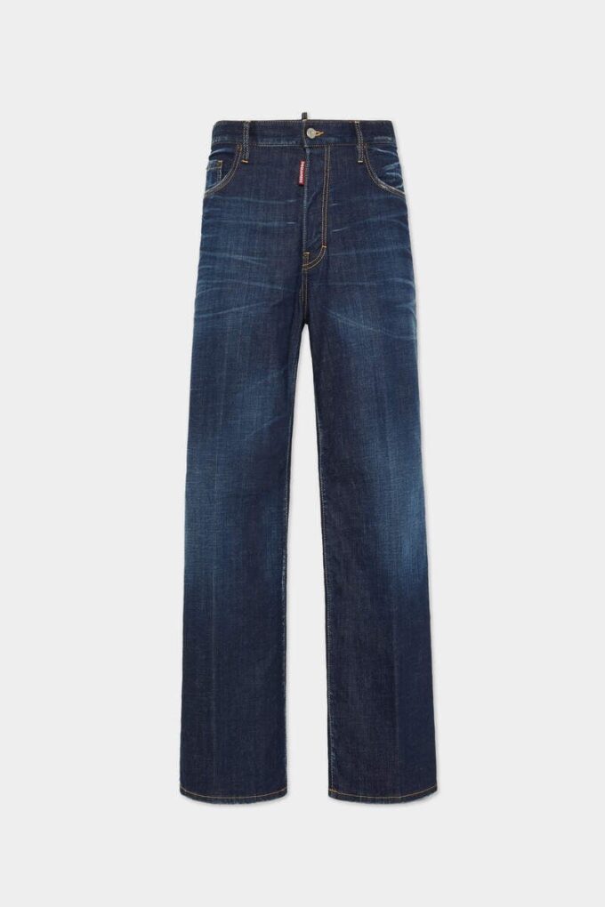 Dark Clean Wash Loose Jeans