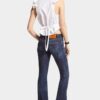 Dark Clean Wash Medium Waist Flare Jeans