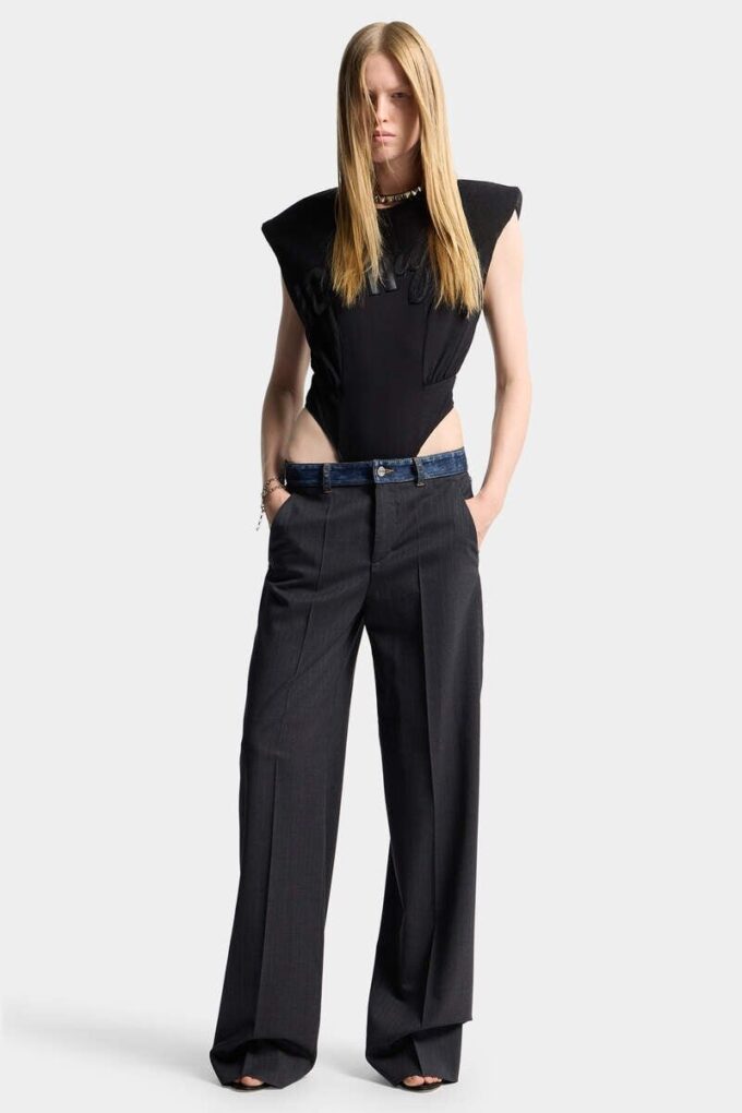 Dark Rebel Rider Wash Hybrid Denim Tailor Loose Pant