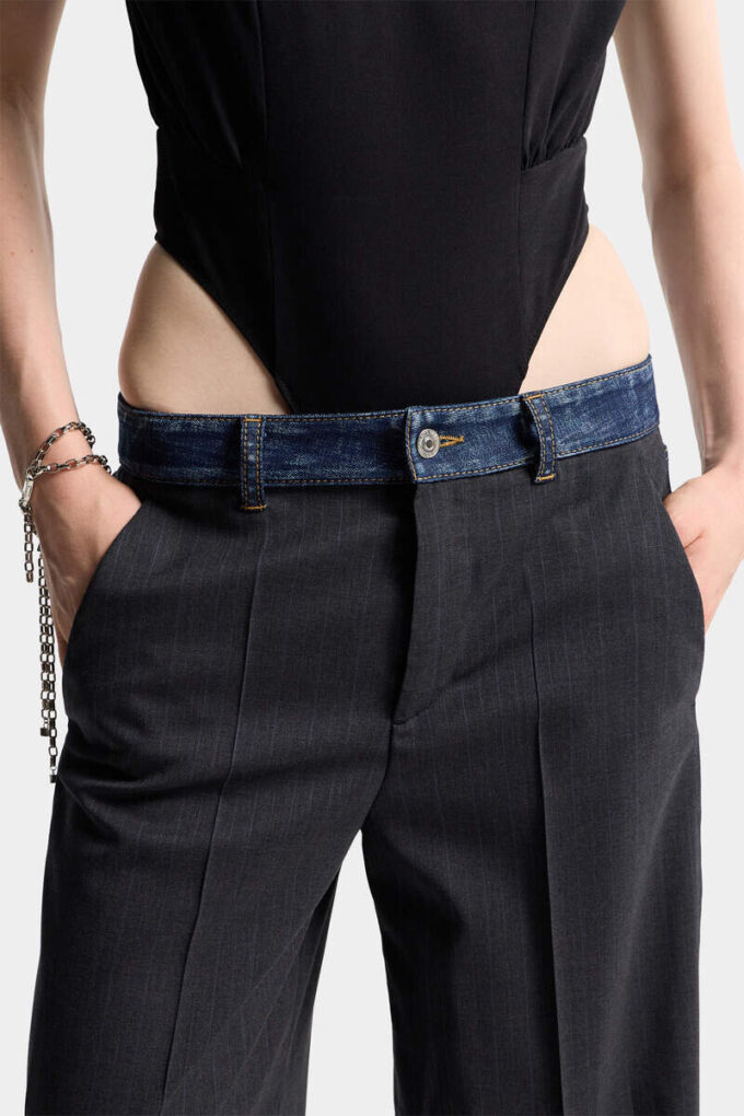 Dark Rebel Rider Wash Hybrid Denim Tailor Loose Pant