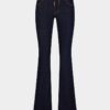 Dark Rince Wash Medium Waist Flare Jeans