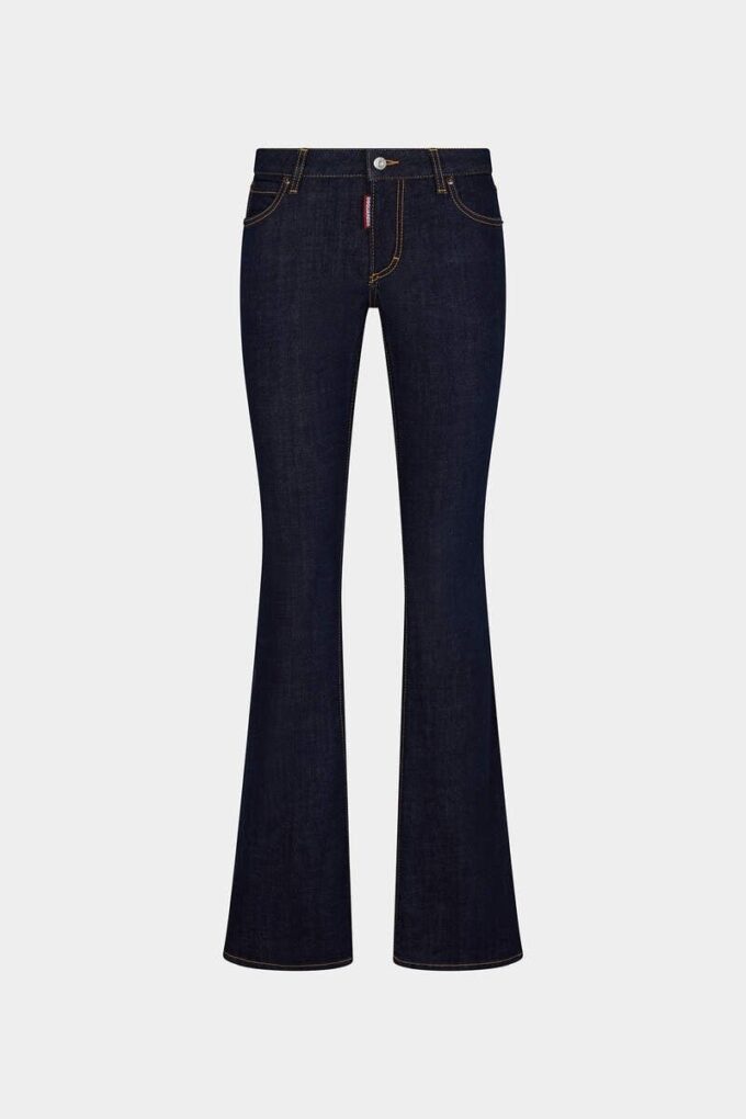 Dark Rince Wash Medium Waist Flare Jeans