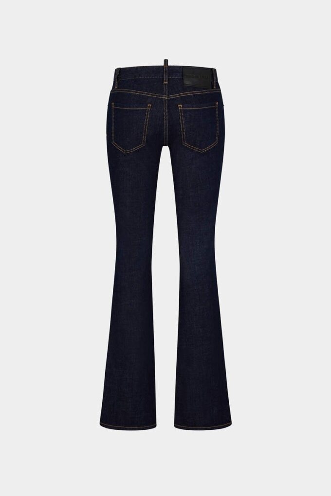 Dark Rince Wash Medium Waist Flare Jeans
