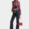 Dark Rince Wash Medium Waist Flare Jeans