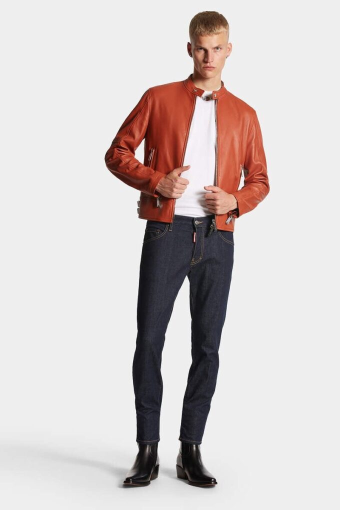 Dark Rinse Wash Skater Jeans