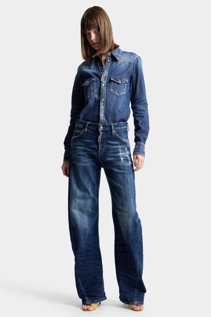 Dark Smoker Wash Loose Twist Jeans