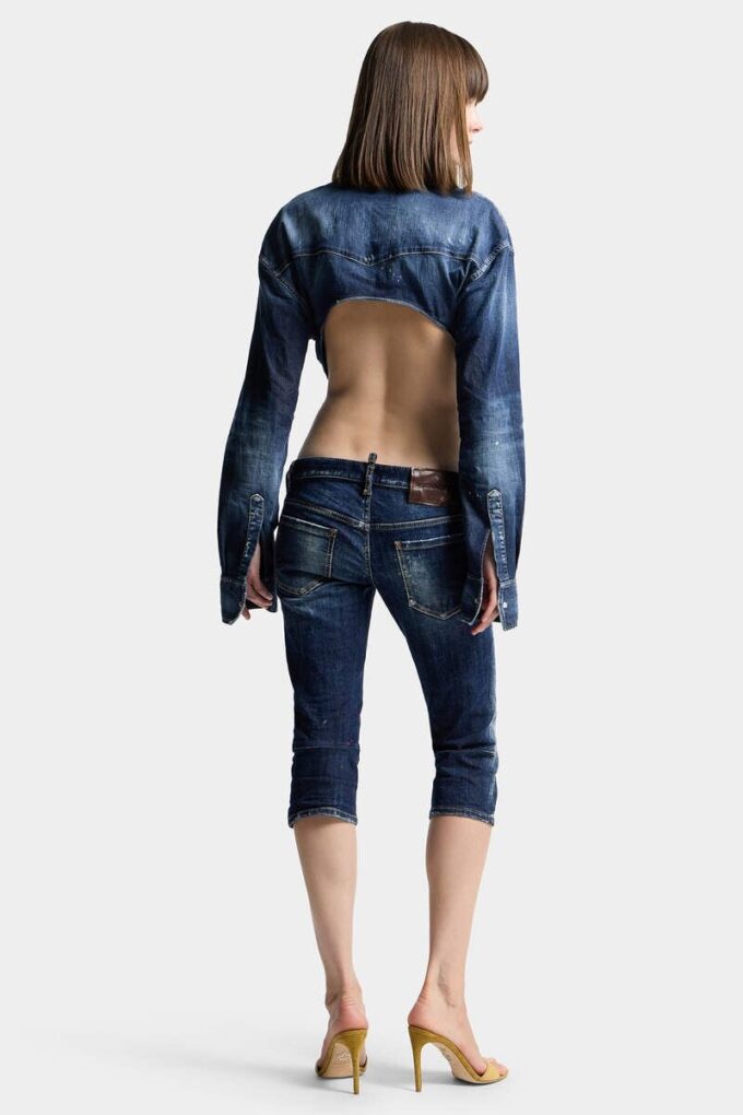 Dark Unzipped Summer Jeans