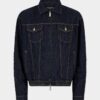 Dark Wash Drawstring Jean Jacket