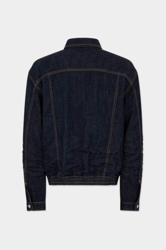 Dark Wash Drawstring Jean Jacket