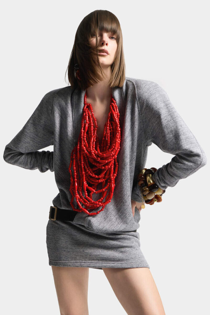 Deep Cut Jersey Dress