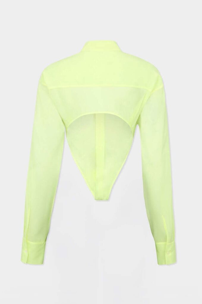 Deep Cut Sheer Shirt