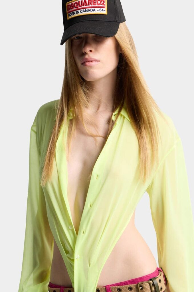 Deep Cut Sheer Shirt