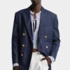 Denim Double Breasted Blazer