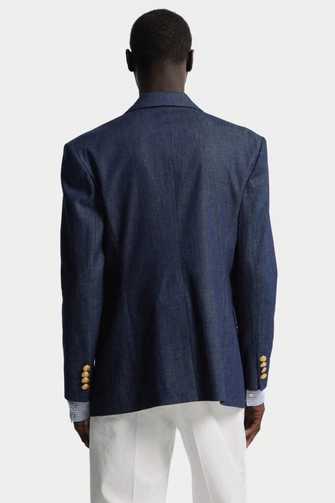 Denim Double Breasted Blazer