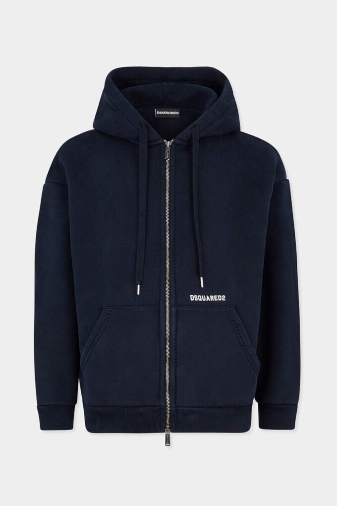 Dsquared2 Logo Boyfriend Fit Zipped Hoodie
