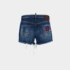 Dsquared2 Rebels Dark Wash Shorts Cut Off