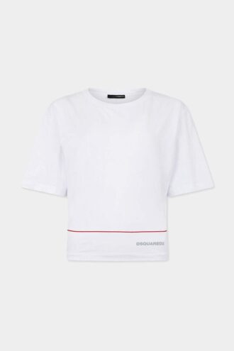 Dsquared2 Tape Cropped Breezy Fit T-Shirt
