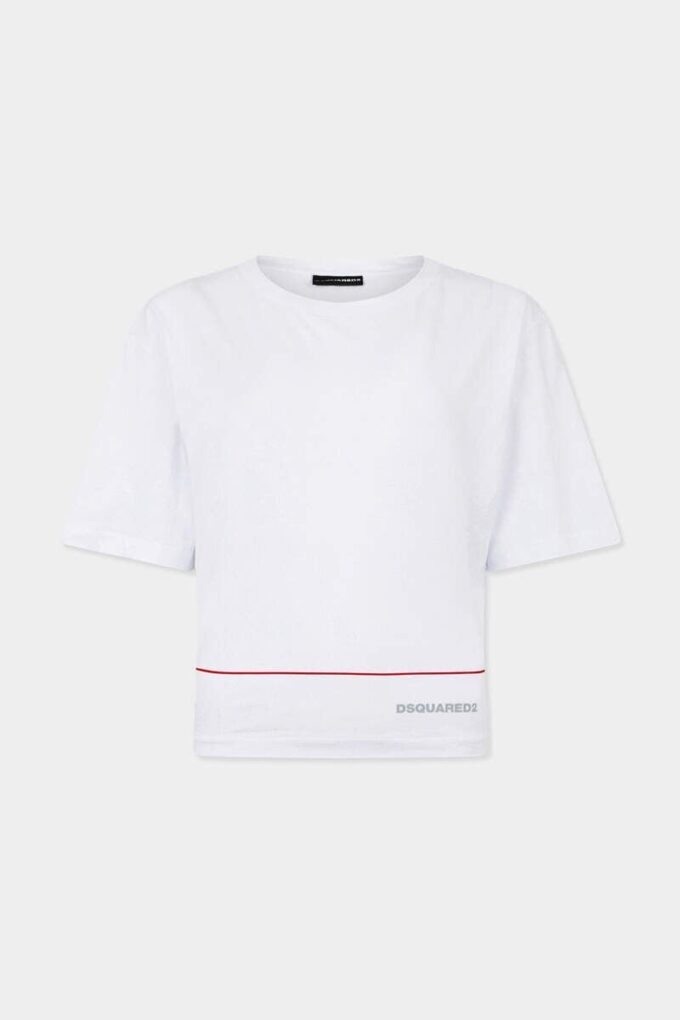 Dsquared2 Tape Cropped Breezy Fit T-Shirt