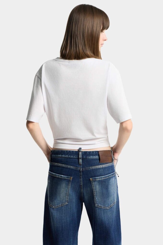 Dsquared2 Tape Cropped Breezy Fit T-Shirt