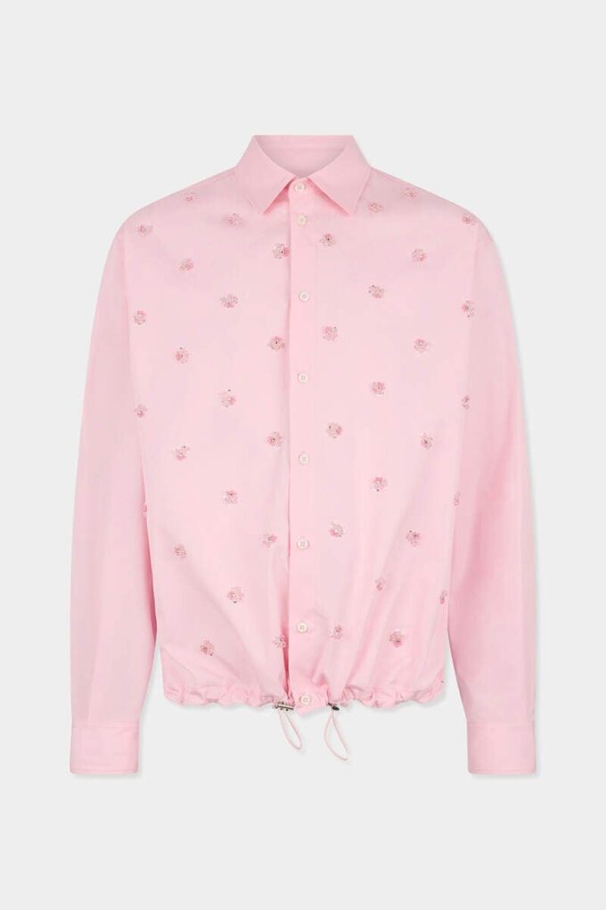 Embroidered Drawstring Shirt