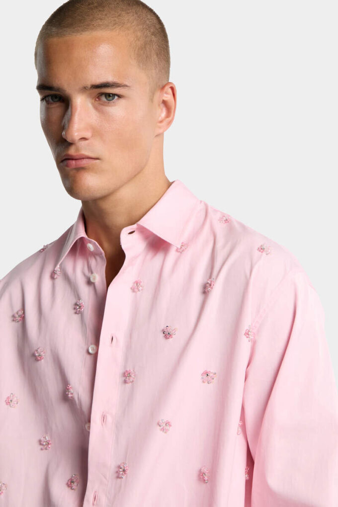 Embroidered Drawstring Shirt