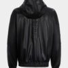 Faux Leather Zipped Hoodie