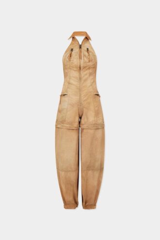 Garment Dyed Utility Distressed Jumpsuit