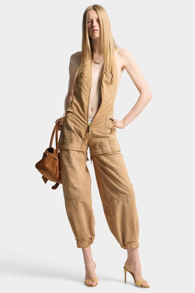 Garment Dyed Utility Distressed Jumpsuit