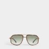 Gold Hype Green Sunglasses