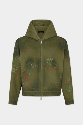 Handmade Scribbles Hooded Kaban