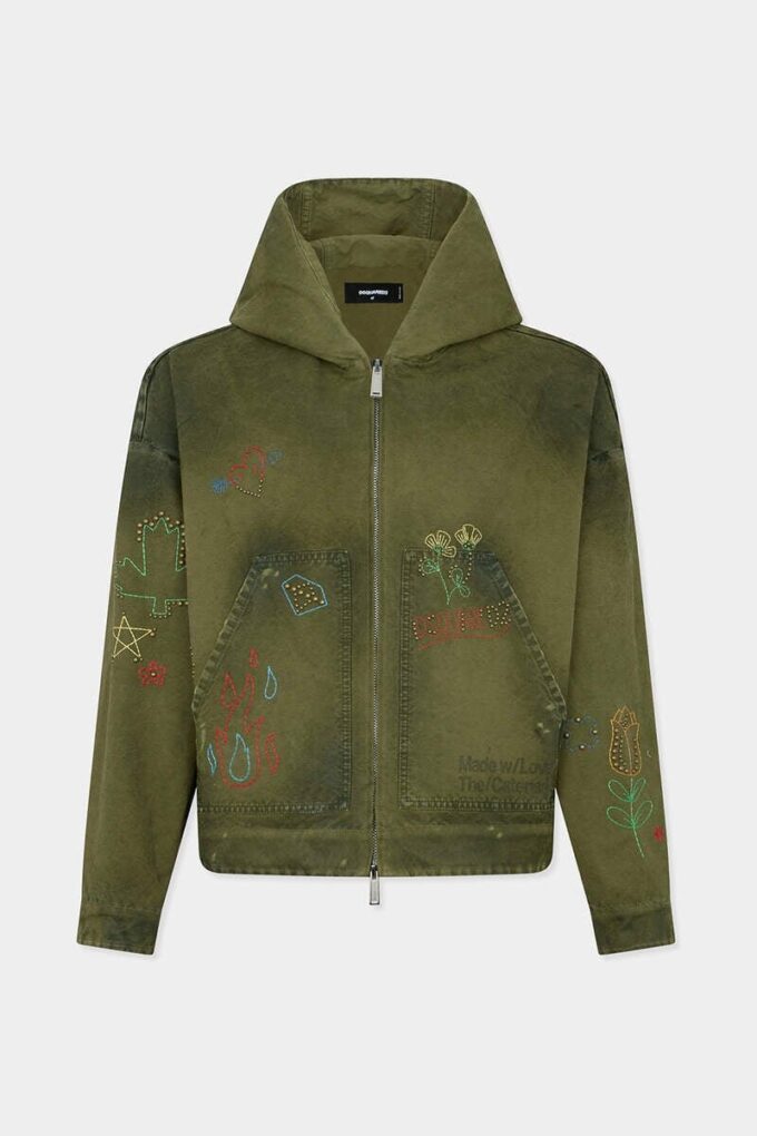 Handmade Scribbles Hooded Kaban